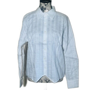 Monterey Bay Women White Button Up Shirt Women 12 Preppy Work Classic Staple NWT